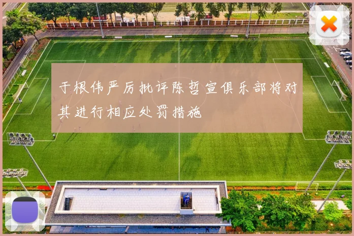 于根伟严厉批评陈哲宣俱乐部将对其进行相应处罚措施